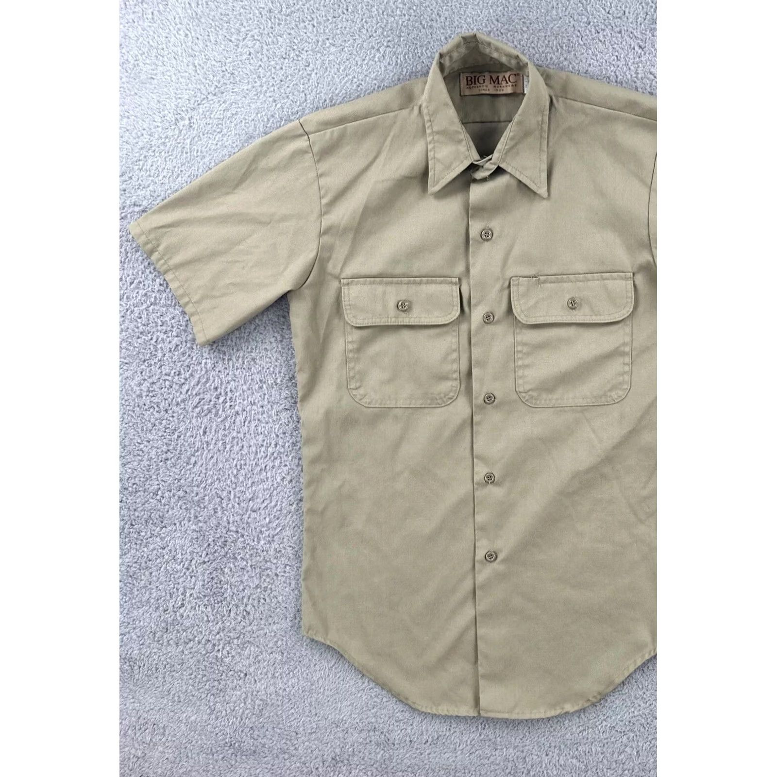Vintage VINTAGE Big Mac Shirt Button Down Short Sleeve Beige Small Made In USA Work Wear 1970s Size US S / EU 44-46 / 1 - 3 Thumbnail