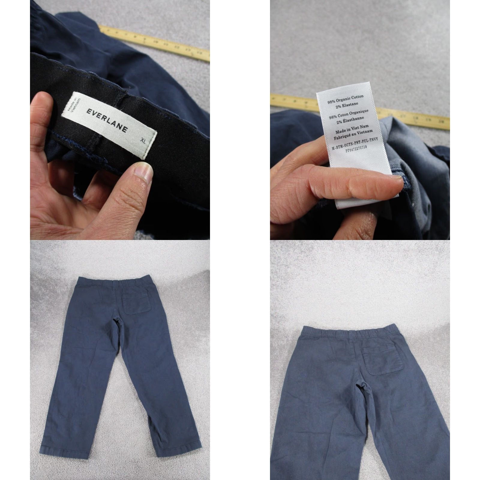 Everlane EVERLANE Pants XL Navy Blue Organic Cotton Twill Chino Drawstring Regular Fit Mens Size US 36 / EU 52 - 8 Thumbnail