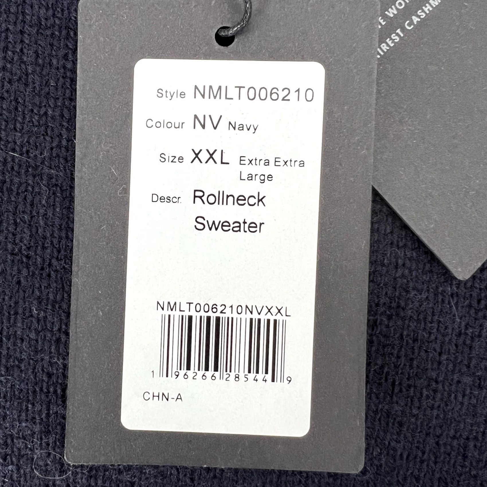 NAADAM Nadaam Men’s Lightweight Cashmere Wool Roll Neck Sweater 2XL Navy Blue Size US XXL / EU 58 / 5 - 6 Thumbnail
