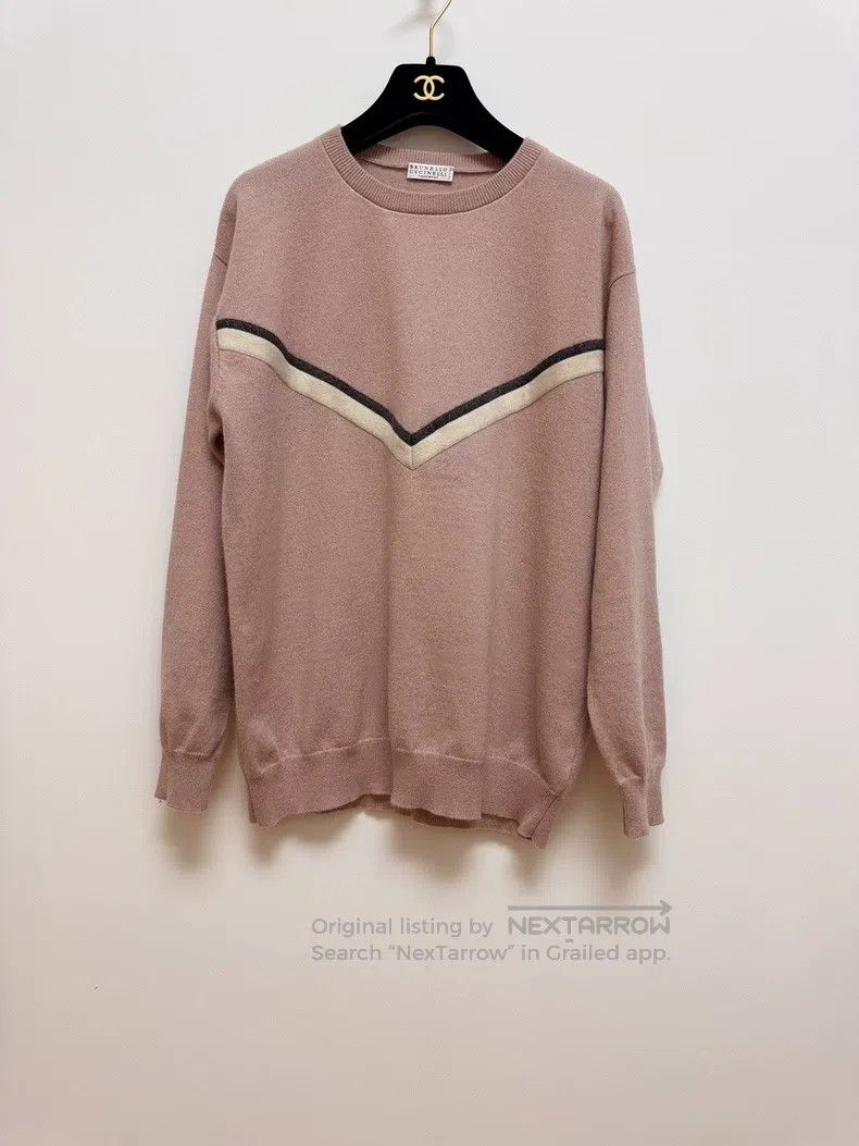 Brunello Cucinelli Brunello Cucinelli Tea Pink Cashmere Knit Top Size M / US 6-8 / IT 42-44 - 3 Thumbnail