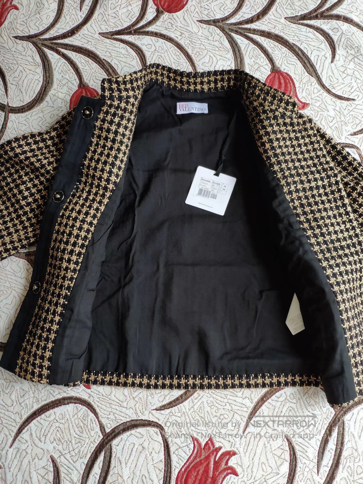 Valentino Red Valentino Tweed Jacket Black Gold. Size US S / EU 44-46 / 1 - 5 Thumbnail