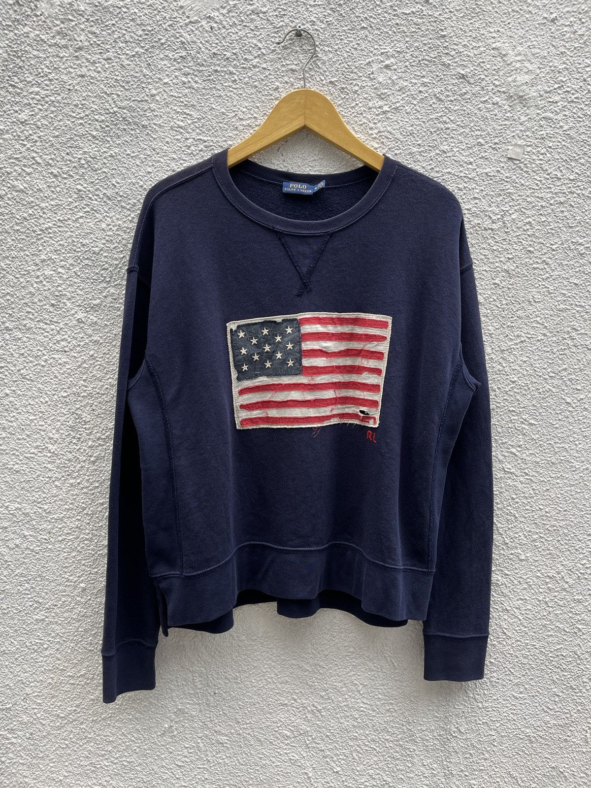 Polo Ralph Lauren Polo Ralph Lauren Iconic Flag Crewneck Size US M / EU 48-50 / 2 - 1 Thumbnail