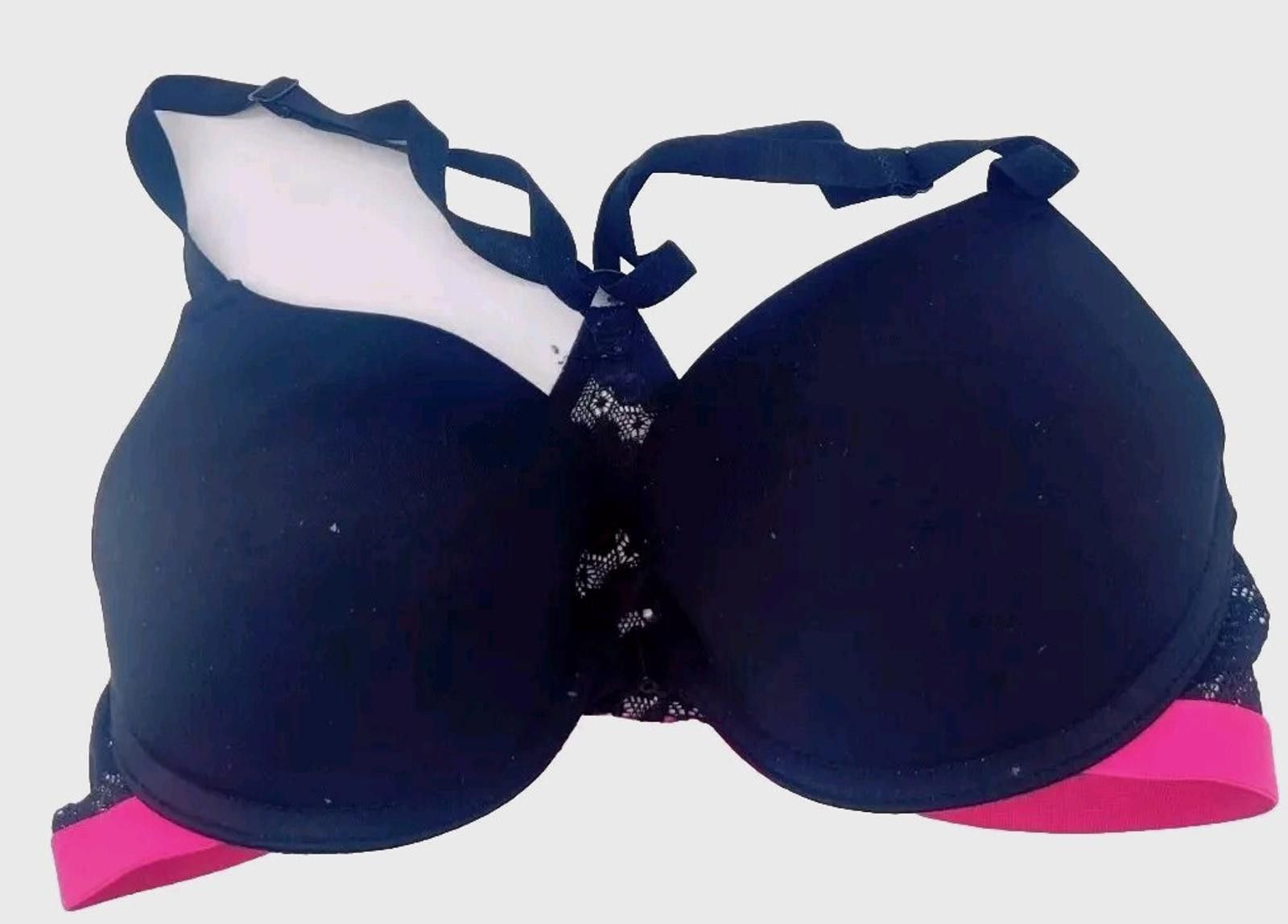 Other Prima Valentina Bra Black Lace & Hot Pink 34C Push Up Laceey Size ONE SIZE - 2 Thumbnail