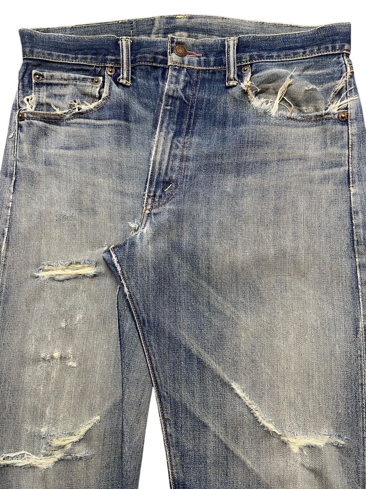 Levi's Vintage 80s Levis 501 Talon Selvedge E Mud Wash Distressed Size US 32 / EU 48 - 5 Thumbnail