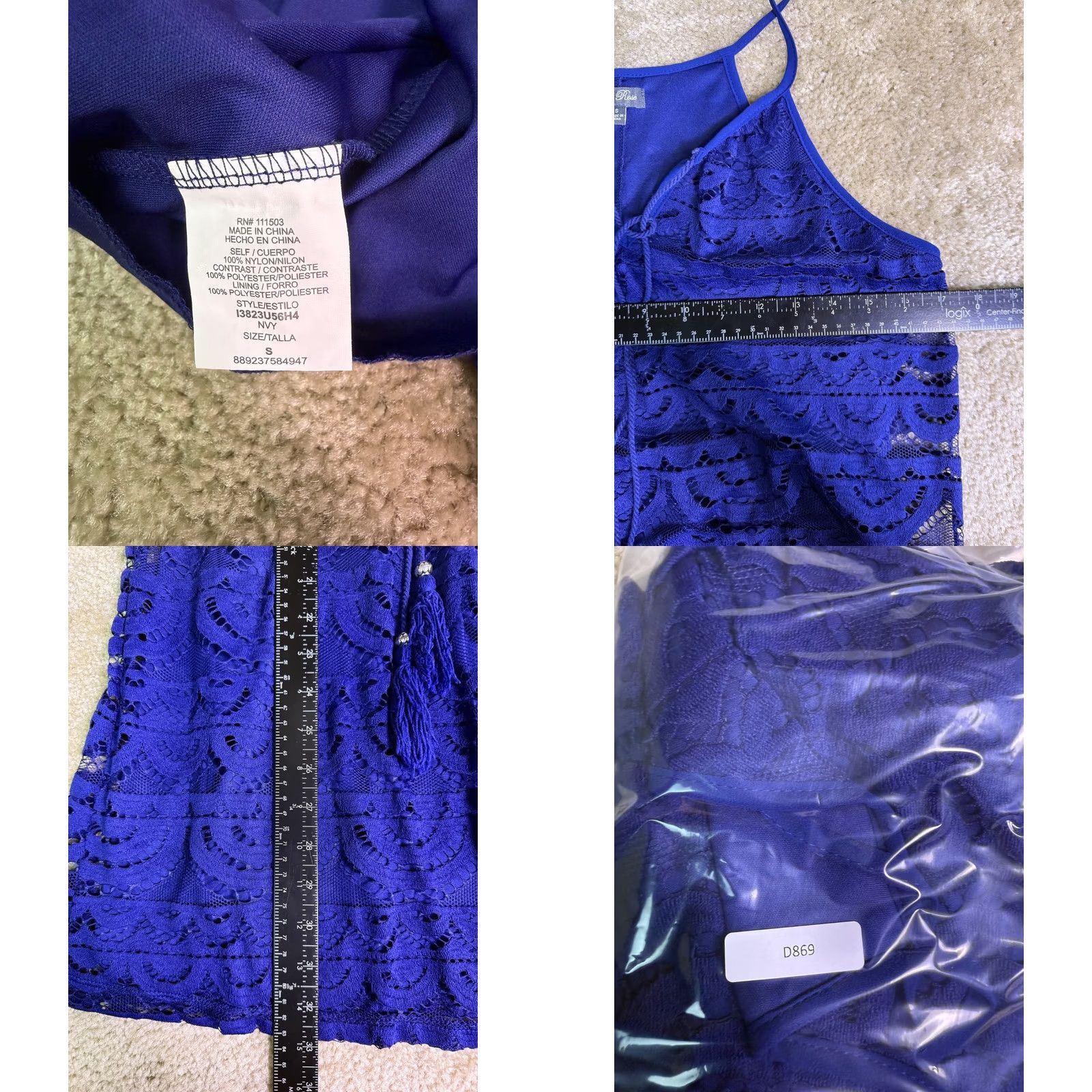 Vintage Lily Rose Blue Sundress Shift Dress Size S Spaghetti Strap Lined Tassel Tie Women Size S / US 4 / IT 40 - 8 Thumbnail