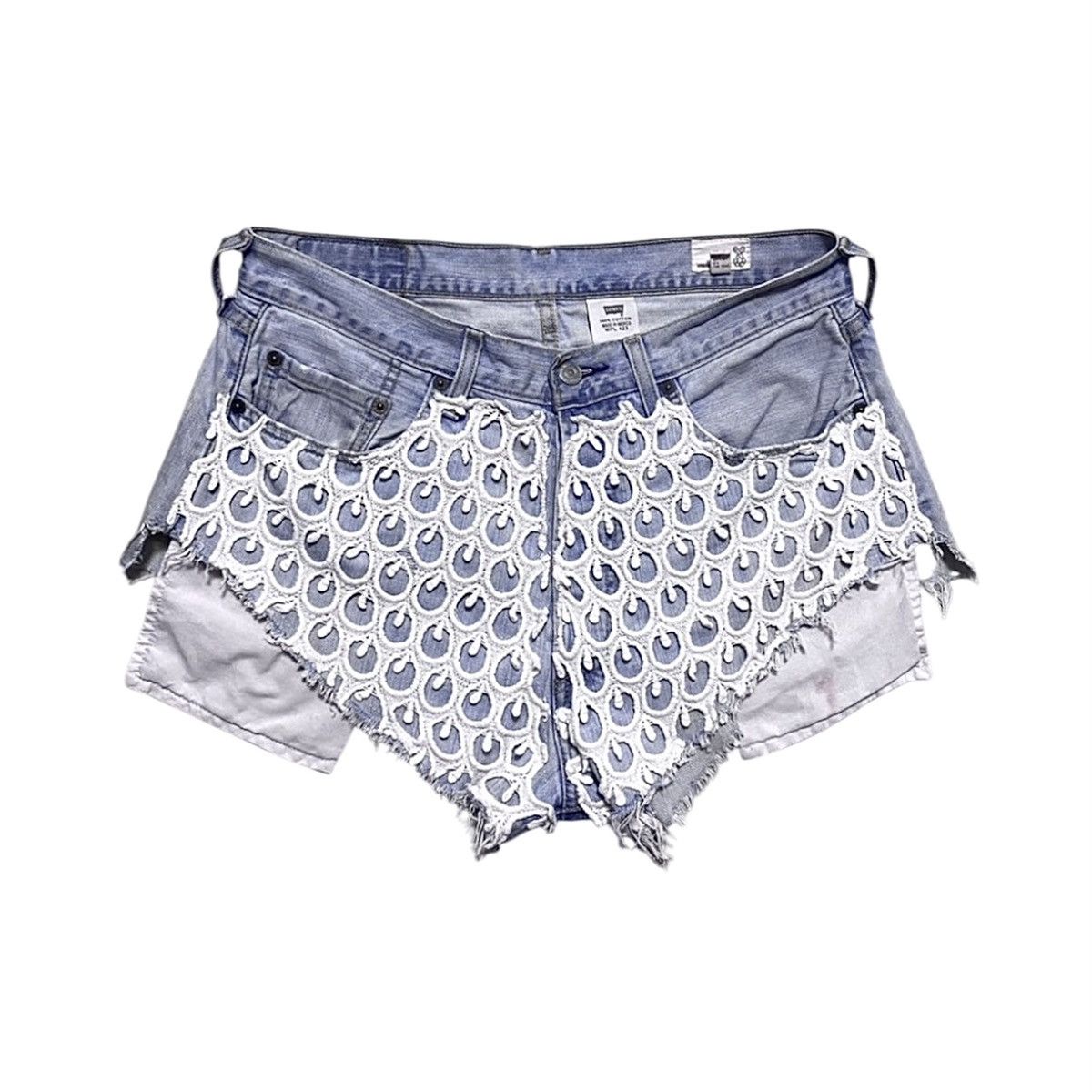 Levi's Vintage Clothing Women’s Levi’s Urban Renewal Washed Blue Mini Shorts Rework Size 29" - 1 Thumbnail