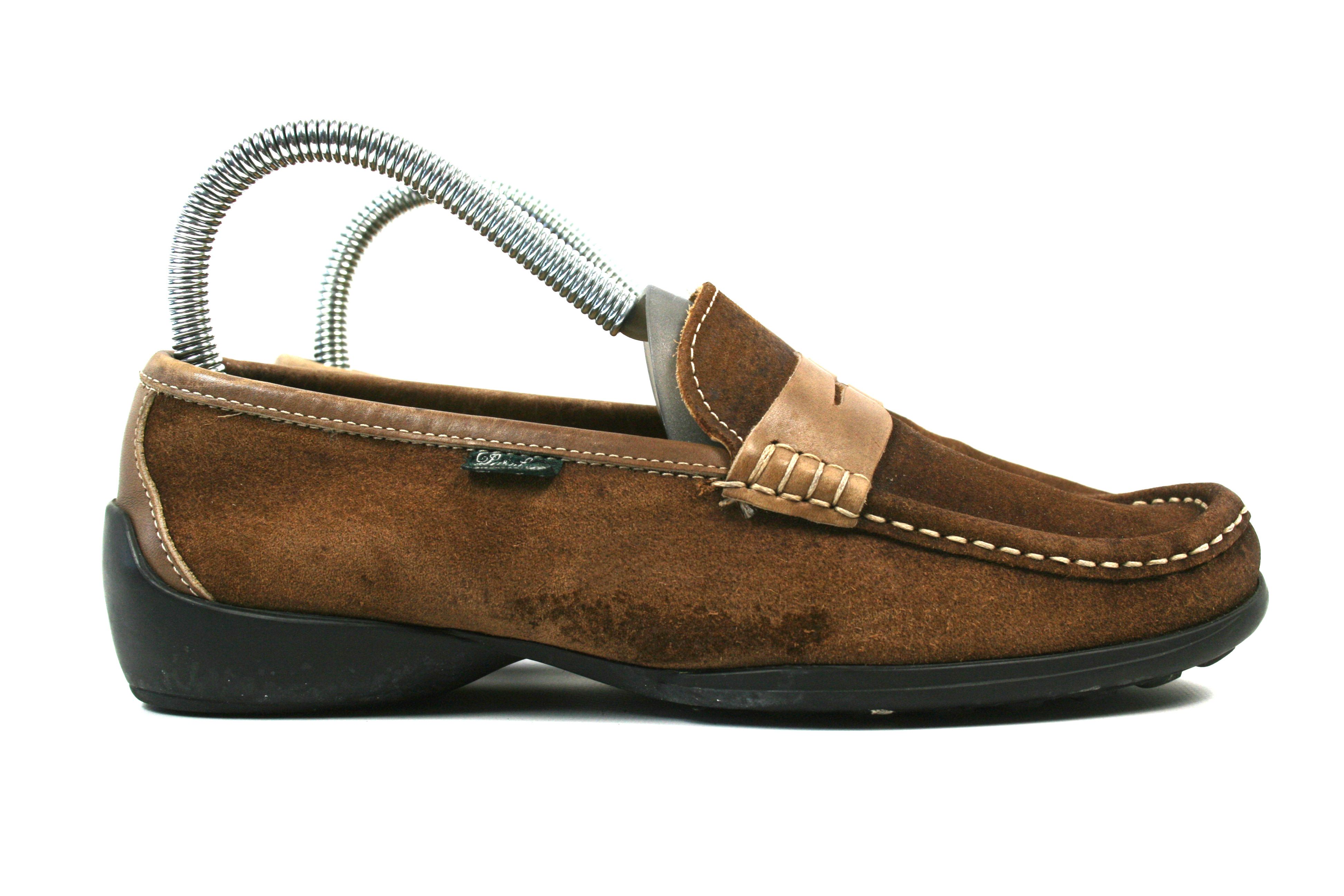 Paraboot 90S Cabrio Damier Suede Penny Loafers Vintage Size US 5.5 / IT 35.5 - 3 Thumbnail