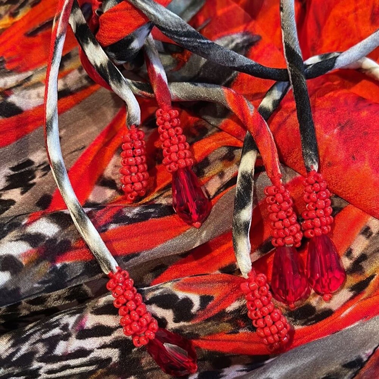 Other Shahida Parides Woodpecker Red Multi Palazzo Jumpsuit Size S Size 27" / US 4 / IT 40 - 7 Thumbnail