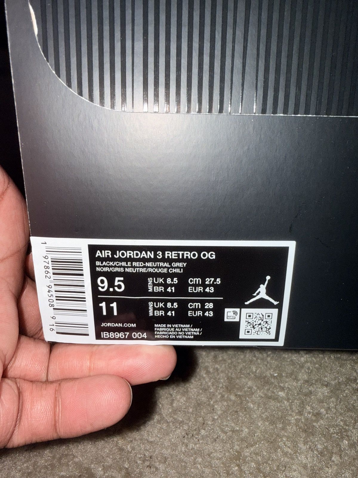 Jordan Brand Jordan Retro 3 Rare Air Size US 9.5 / EU 42-43 - 10 Thumbnail