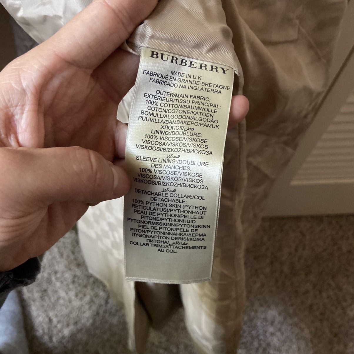 Burberry × Burberry Prorsum Burberry London Trench Coat Python Skin Collar Brown Tan Size US L / EU 52-54 / 3 - 9 Thumbnail