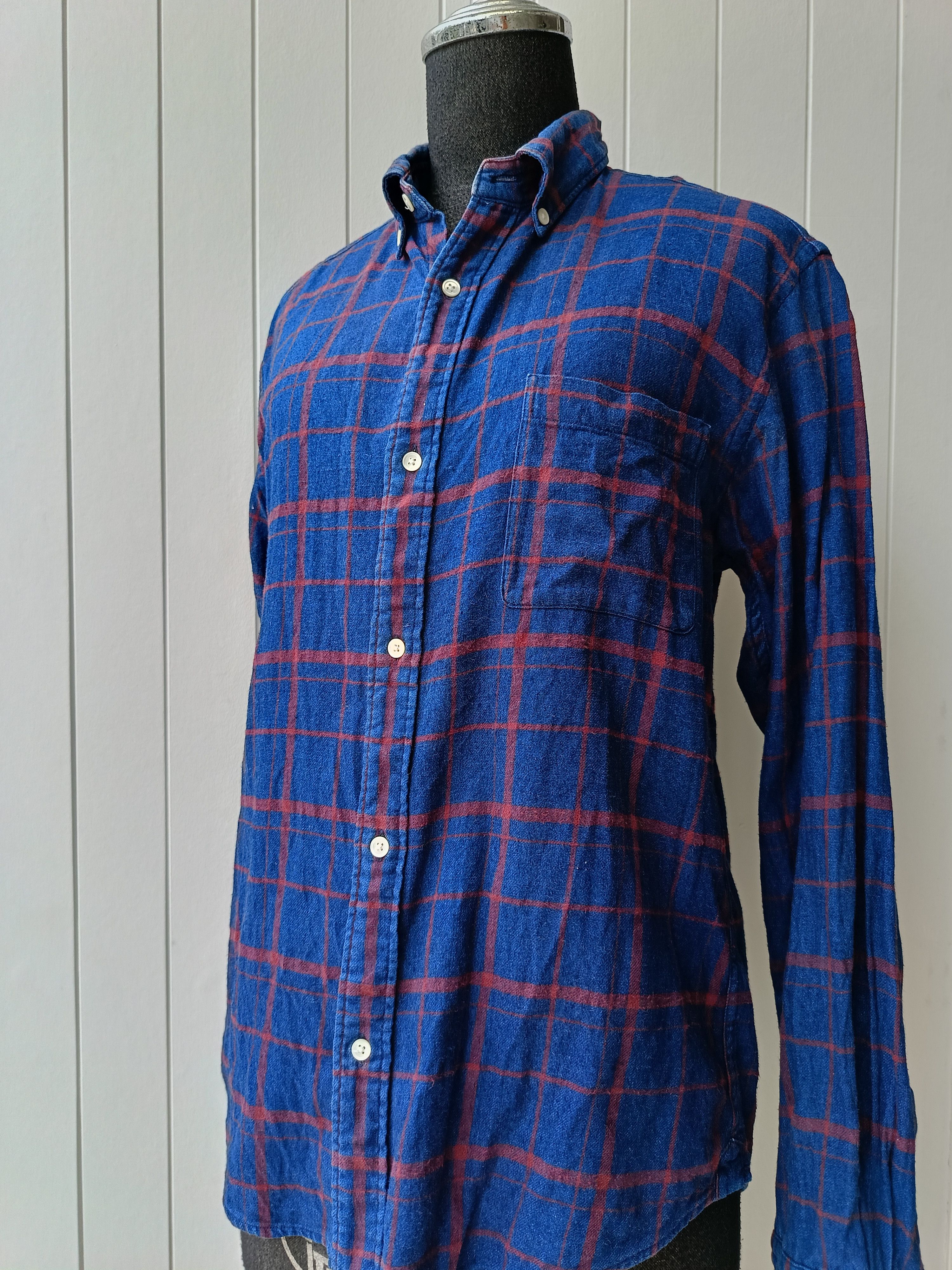 Journal Standard Journal Standard Relume plaid blue indigo flannel shirt Size US S / EU 44-46 / 1 - 7 Thumbnail