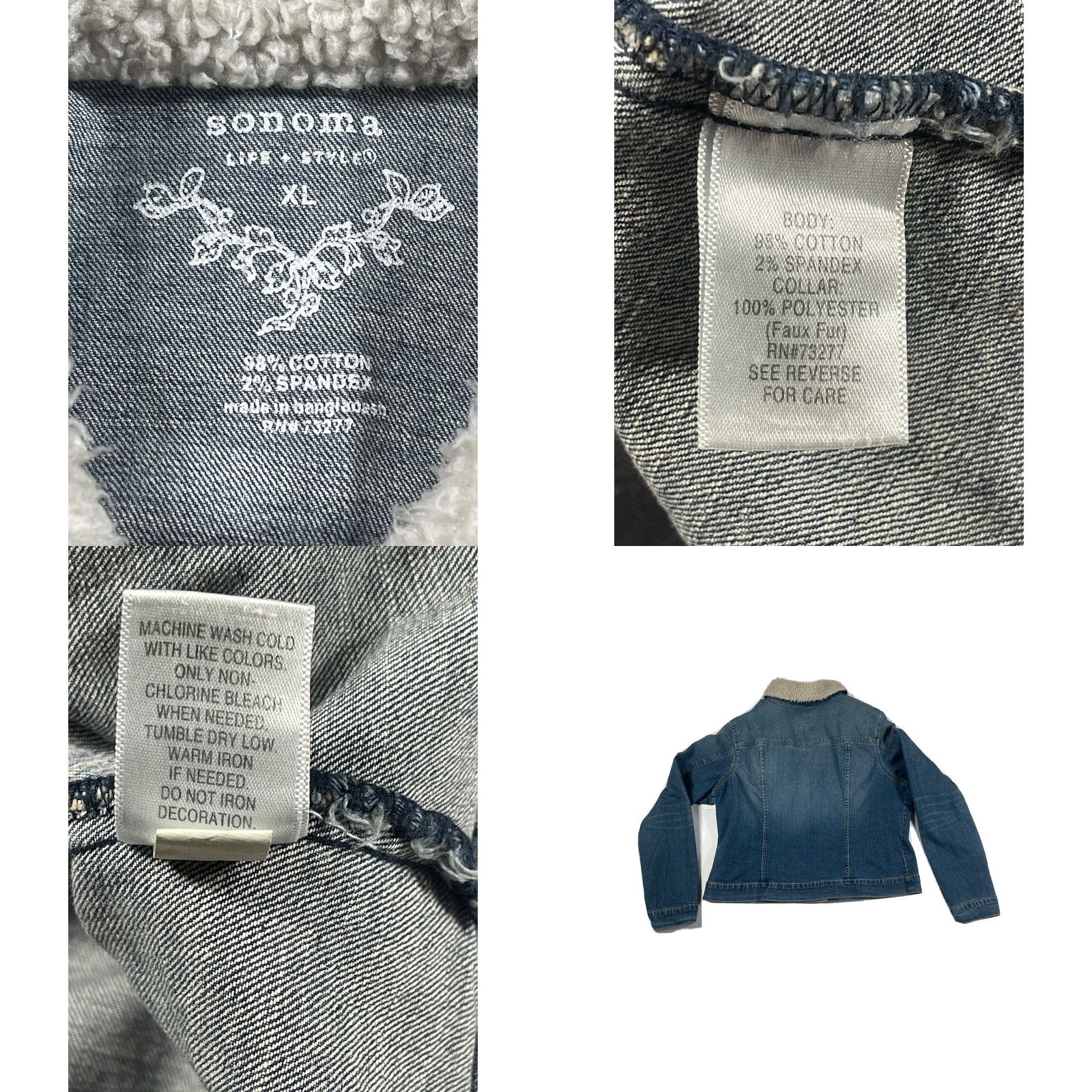 Denime VINTAGE Sonoma Lifestyle Jeans Women’s Blue Denim Jacket Button Pockets Size XL Size 40" / US 18 - 8 Thumbnail