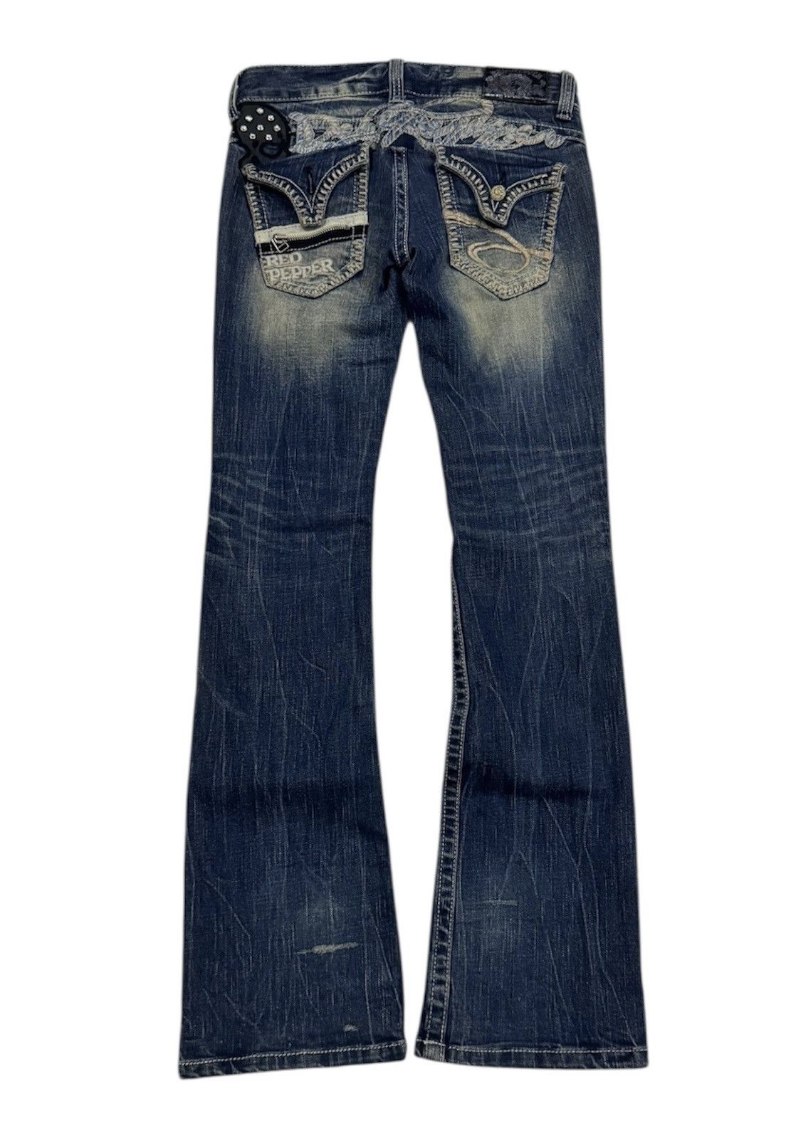 Hysteric Glamour Y2k Red Peppers skull studded ifsixwasnine bootcut jeans Size US 29 - 1 Thumbnail