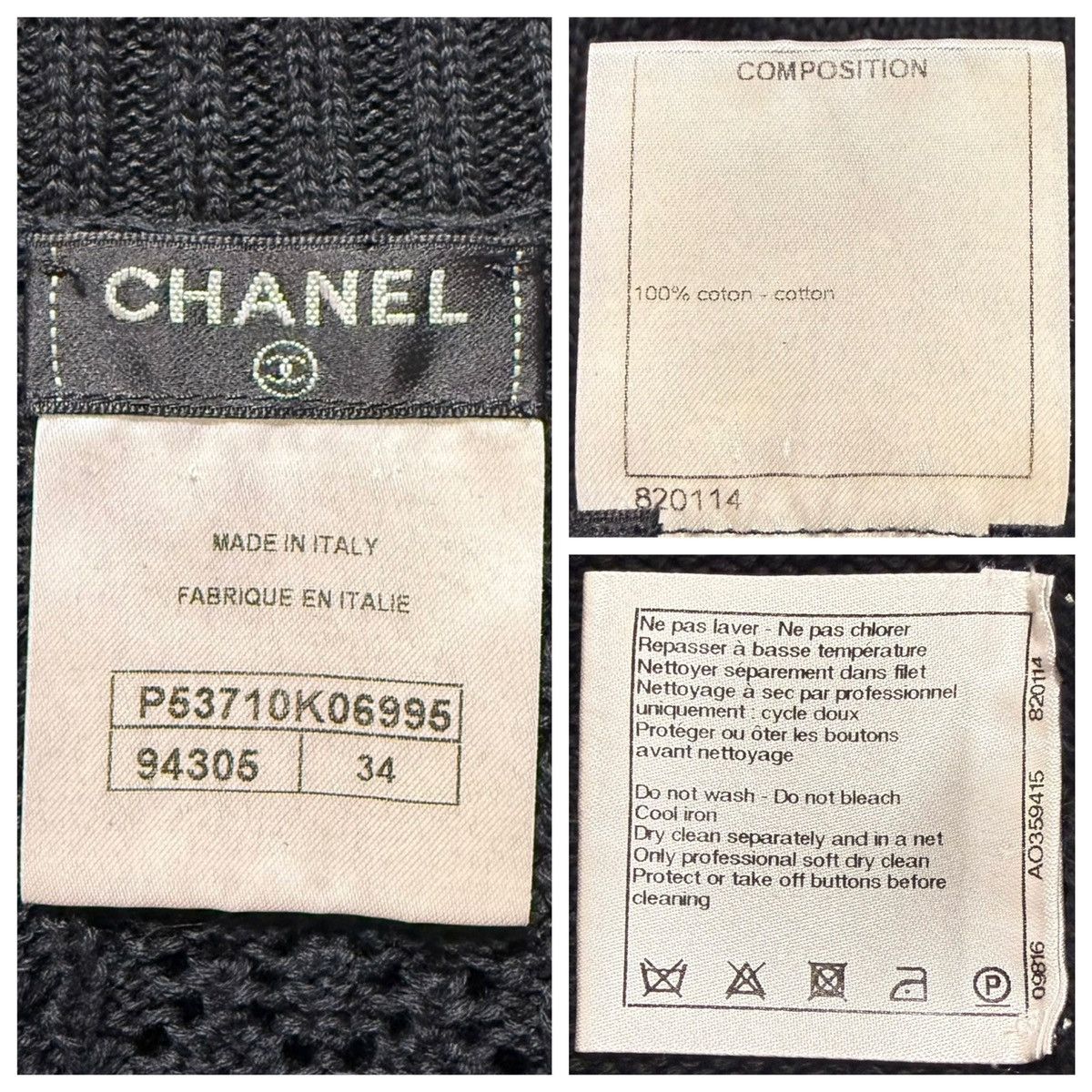 Chanel Authentic Chanel COCO Embroidery Lace Knit Dress 34 Black Size XXS / US 00 / IT 34 - 2 Thumbnail