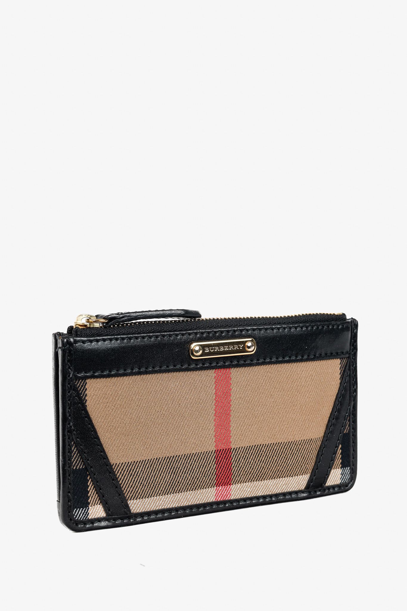 Burberry Burberry Nova Check Canvas Black-Leather-Trim Wallet Size ONE SIZE - 2 Thumbnail