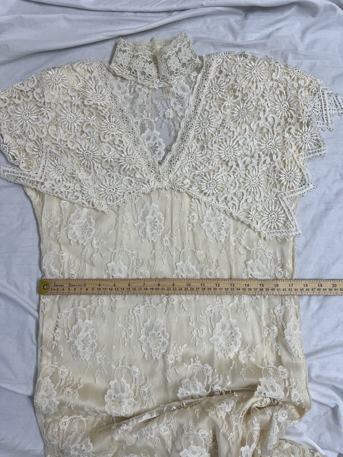 Jessica McClintock VTG 80s JESSICA MCCLINTOCK Ivory Lace Victorian StyleWedding Size M / US 6-8 / IT 42-44 - 8 Thumbnail