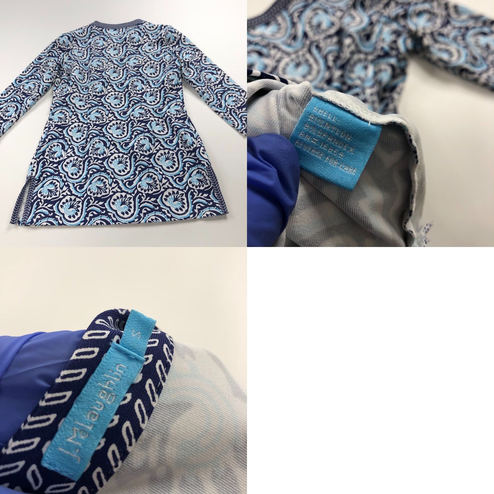 J.McLaughlin J.McLaughlin Shirt Blouse Beach Bohemian V-Neck Long Sleeve Pullover Top All Over Print Blue Womens S Size S / US 4 / IT 40 - 8 Thumbnail