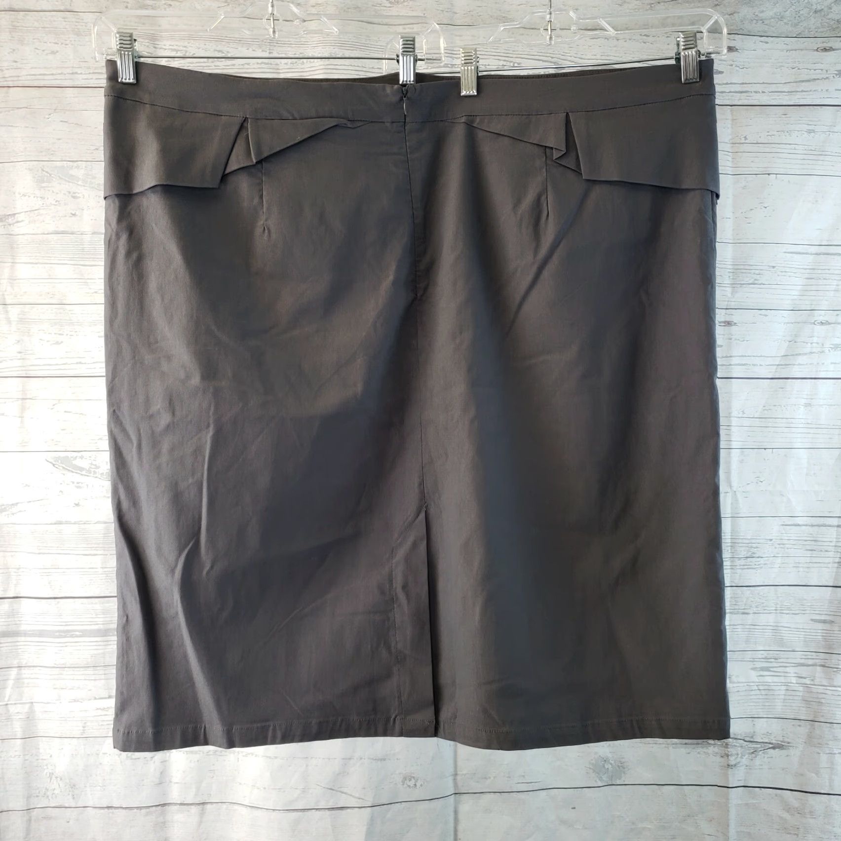 Vintage Grace Karin Womens Pencil Skirt Sz 4X Solid Gray Stretch Zip Knee Length Plus Size Womens Size 40" / US 18 - 3 Thumbnail