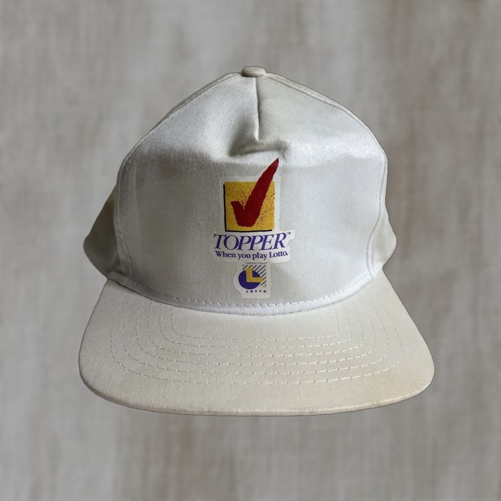 Vintage VINTAGE California Lottery SnapBack Hat White “topper When You Play Lotto” Sportcap Men Adjustable White Hat Mens Size ONE SIZE - 1 Thumbnail