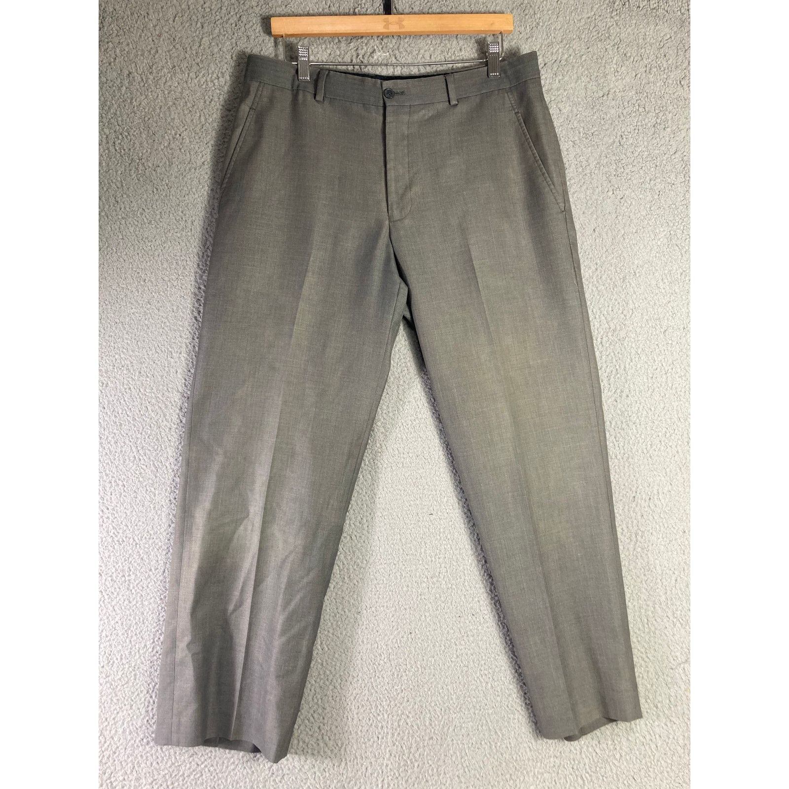 J Ferrar JF Ferrar Men's Modern Fit Dress Pants Gray Size 34x29 Size 34R - 2 Thumbnail
