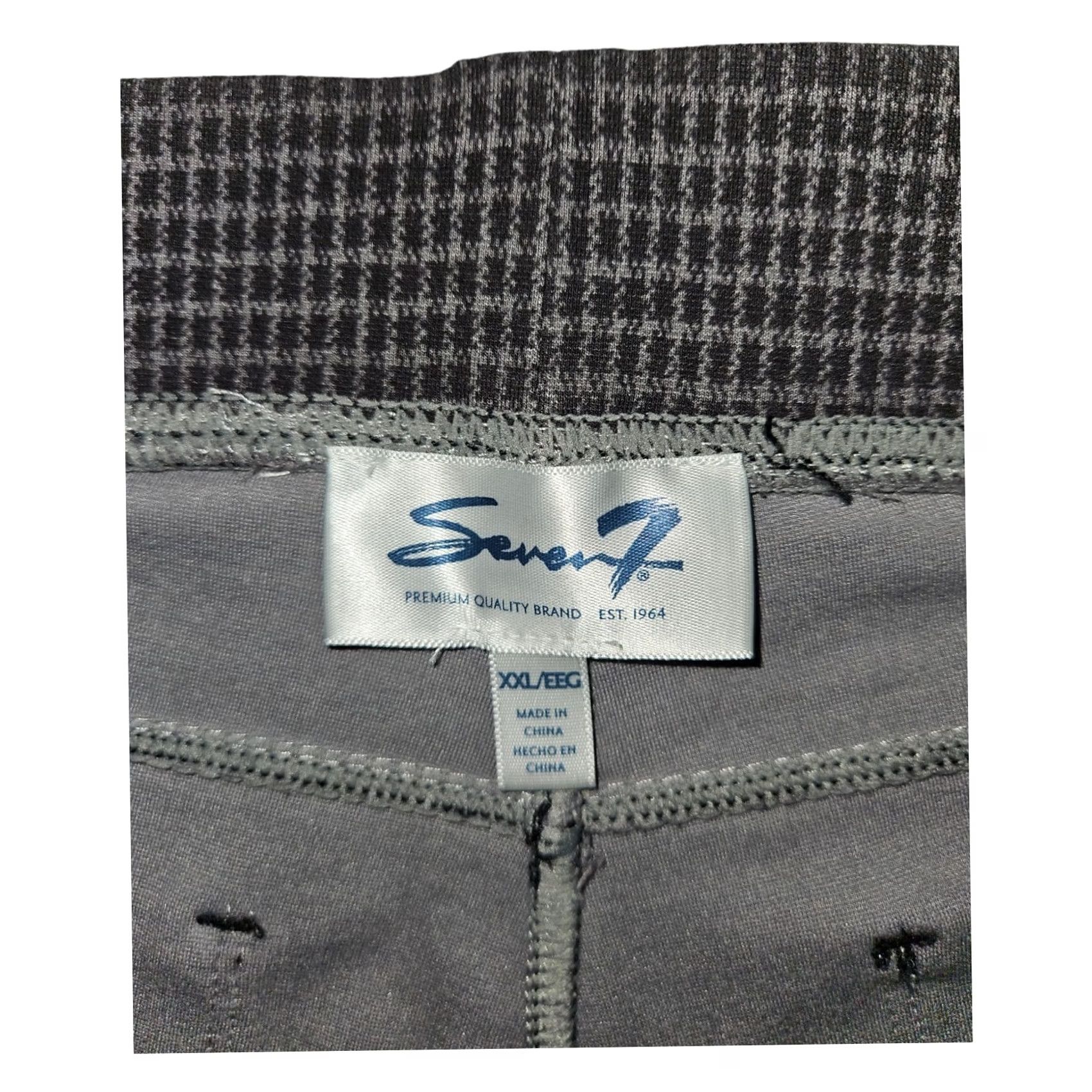 7 For All Mankind 7 For All Mankind Leggings Women's 2XL Black Gray Check Pull On Ankle Plus Size Athleisure Casual Workwear Size 40" / US 18 - 2 Thumbnail