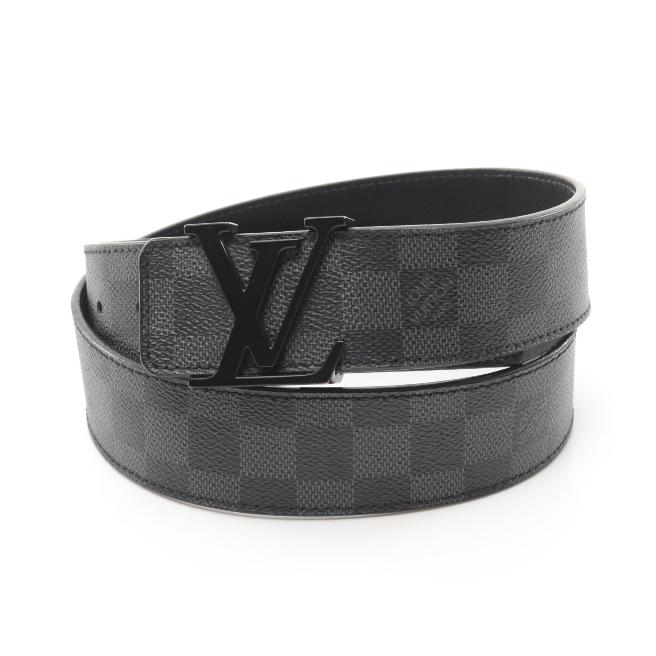 Louis Vuitton Louis Vuitton Ceinture Lv Initial Damier Graphite Belt Black Size ONE SIZE - 1 Thumbnail
