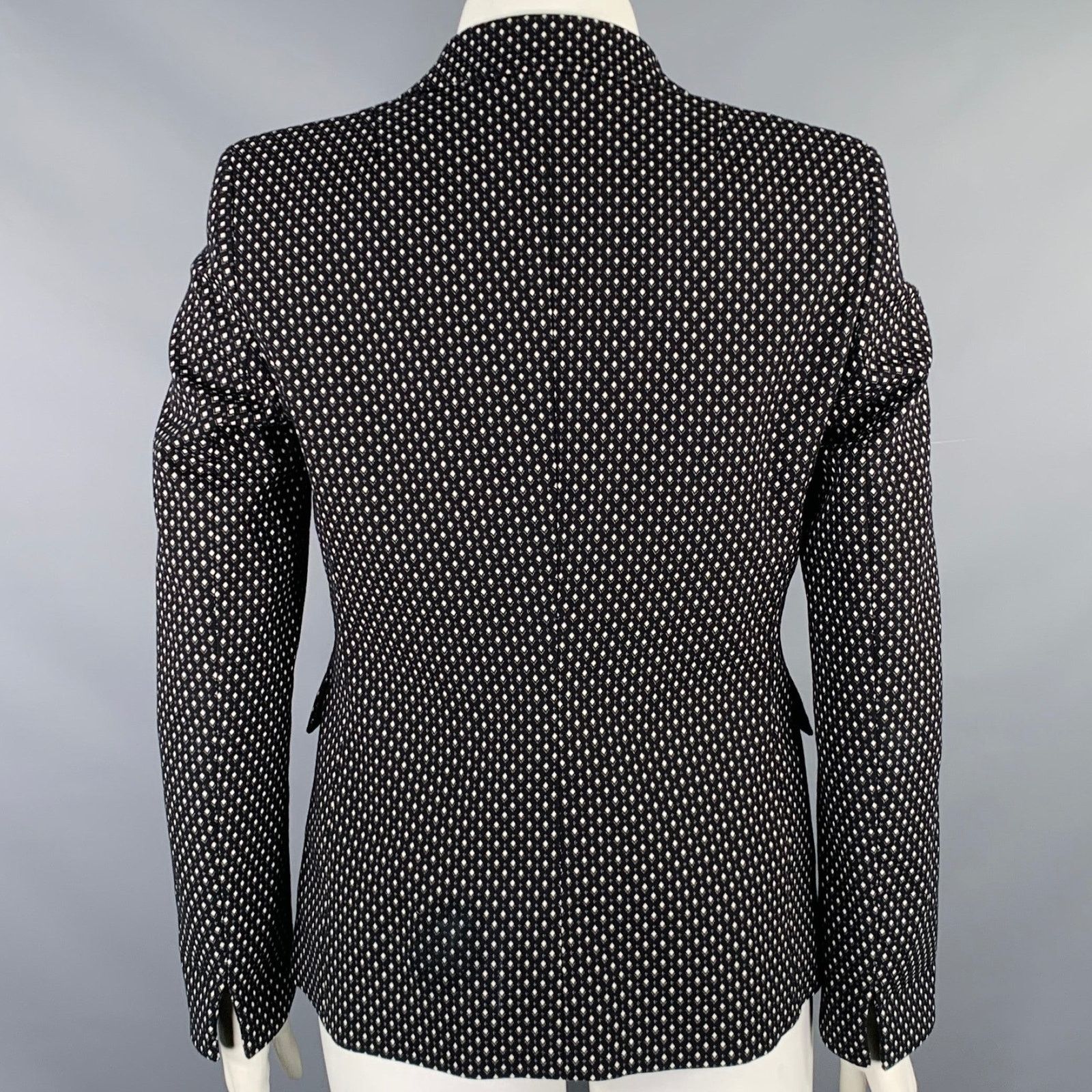 Akris AKRIS Size 10 Black White Cotton Blend Geometric Blazer Size L / US 10 / IT 46 - 4 Thumbnail