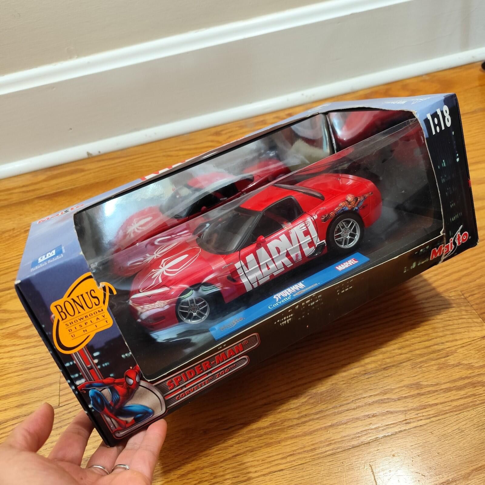 Other Marvel Spiderman Maisto 2003 1:18 Scale Corvette Z06 Diecast Size ONE SIZE - 2 Thumbnail