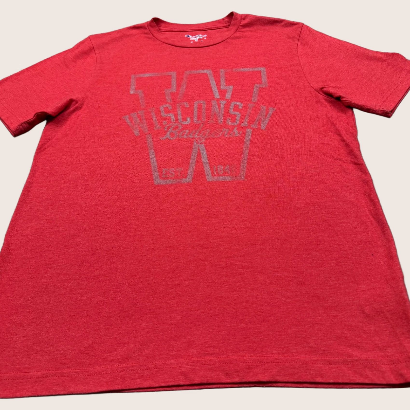 Champion Champion Wisconsin Badgers Mens Shirt Red Medium Short Sleeve Football NCAA Size US M / EU 48-50 / 2 - 1 Thumbnail