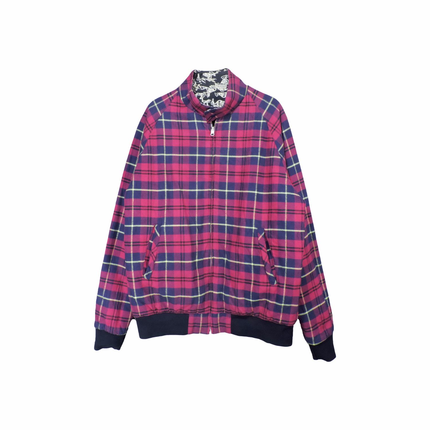 Swagger 00'S SWAGGER REVERSIBLE SKELETON BIRD PATTERN PLAID JACKET Size US S / EU 44-46 / 1 - 3 Thumbnail