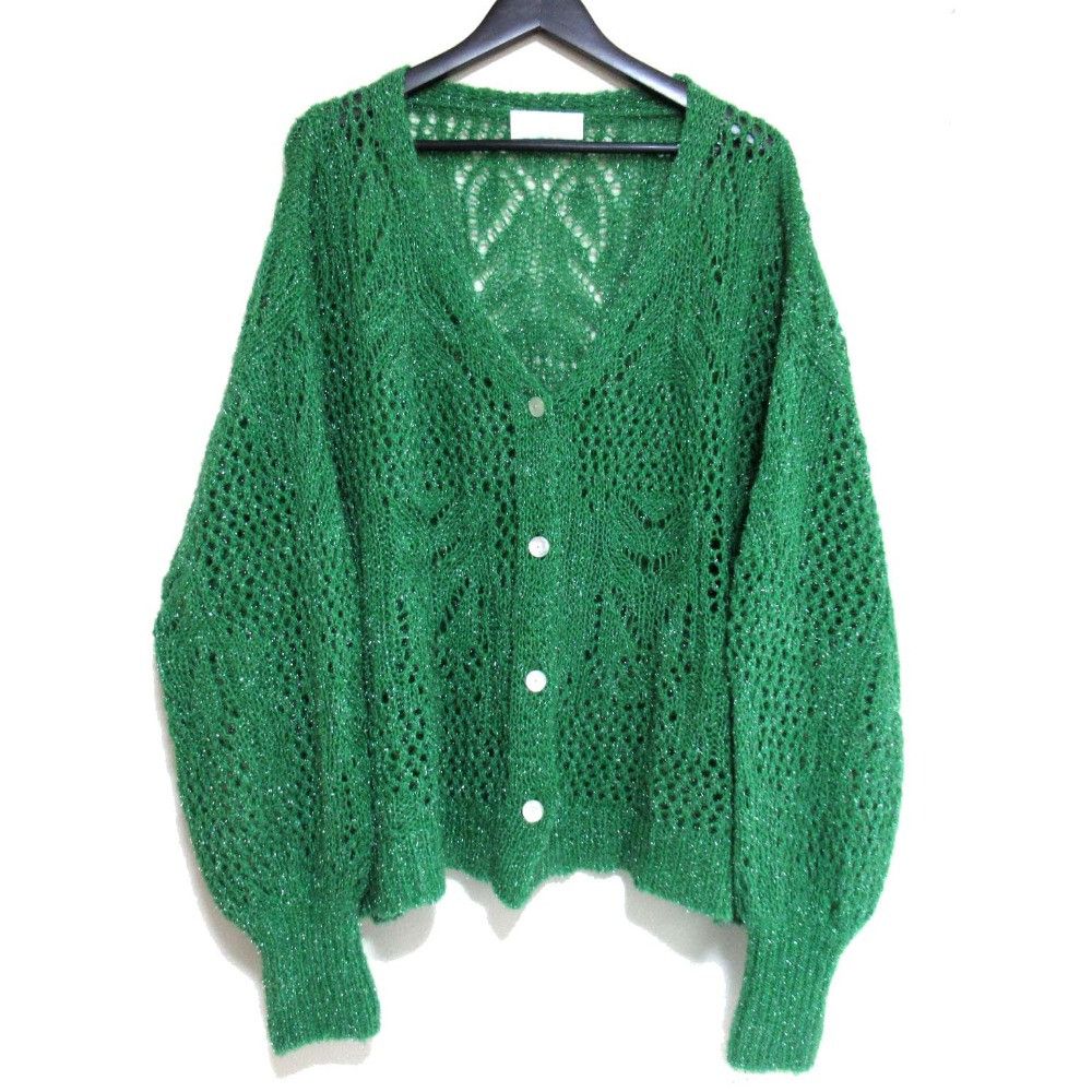 Other Mame Kurogouchi Botanical Pattern Knitted Lame Cardigan Others Tops DUTY FREE for USA