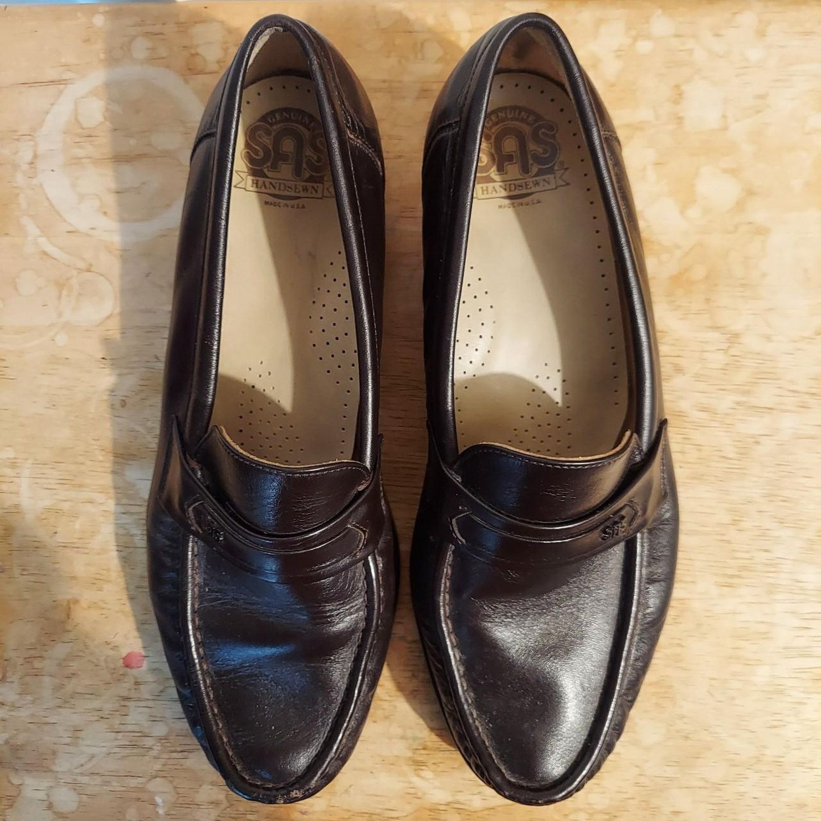 SAS SAS Ace Men's US 9.5 Brown Leather Casual Slip On Loafers Size US 9.5 / EU 42-43 - 7 Thumbnail