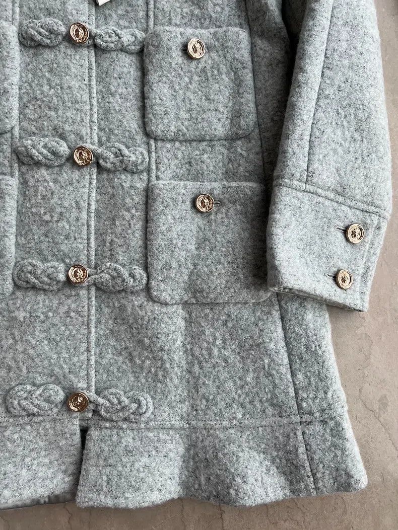 Chanel Chanel Chinese-style buckled grey hat coat Size XS / US 0-2 / IT 36-38 - 5 Thumbnail