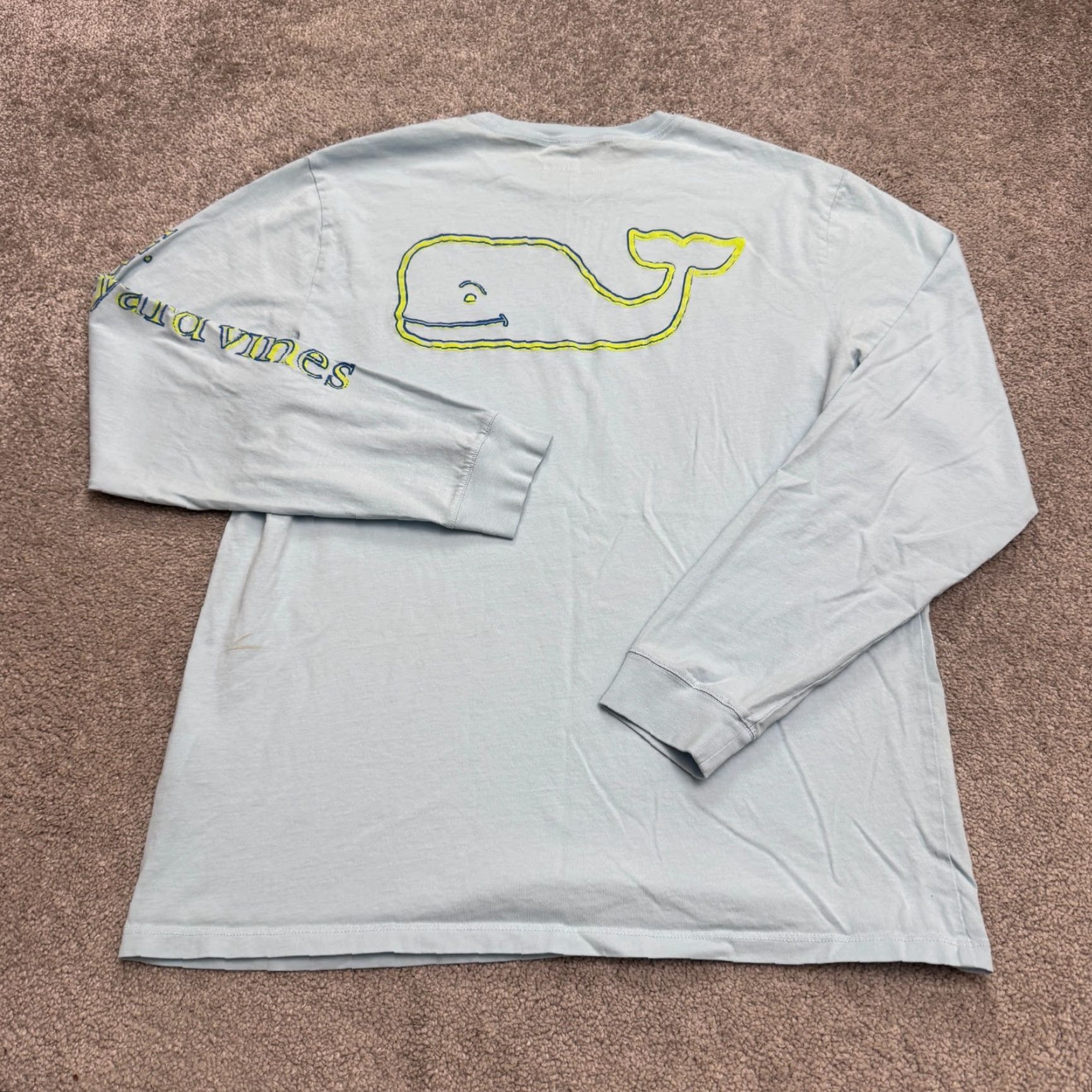 Vineyard Vines Vineyard Vines Whale Graphic Long Sleeve T-Shirt Mens M Blue Pocket Tee Size US M / EU 48-50 / 2 - 2 Thumbnail