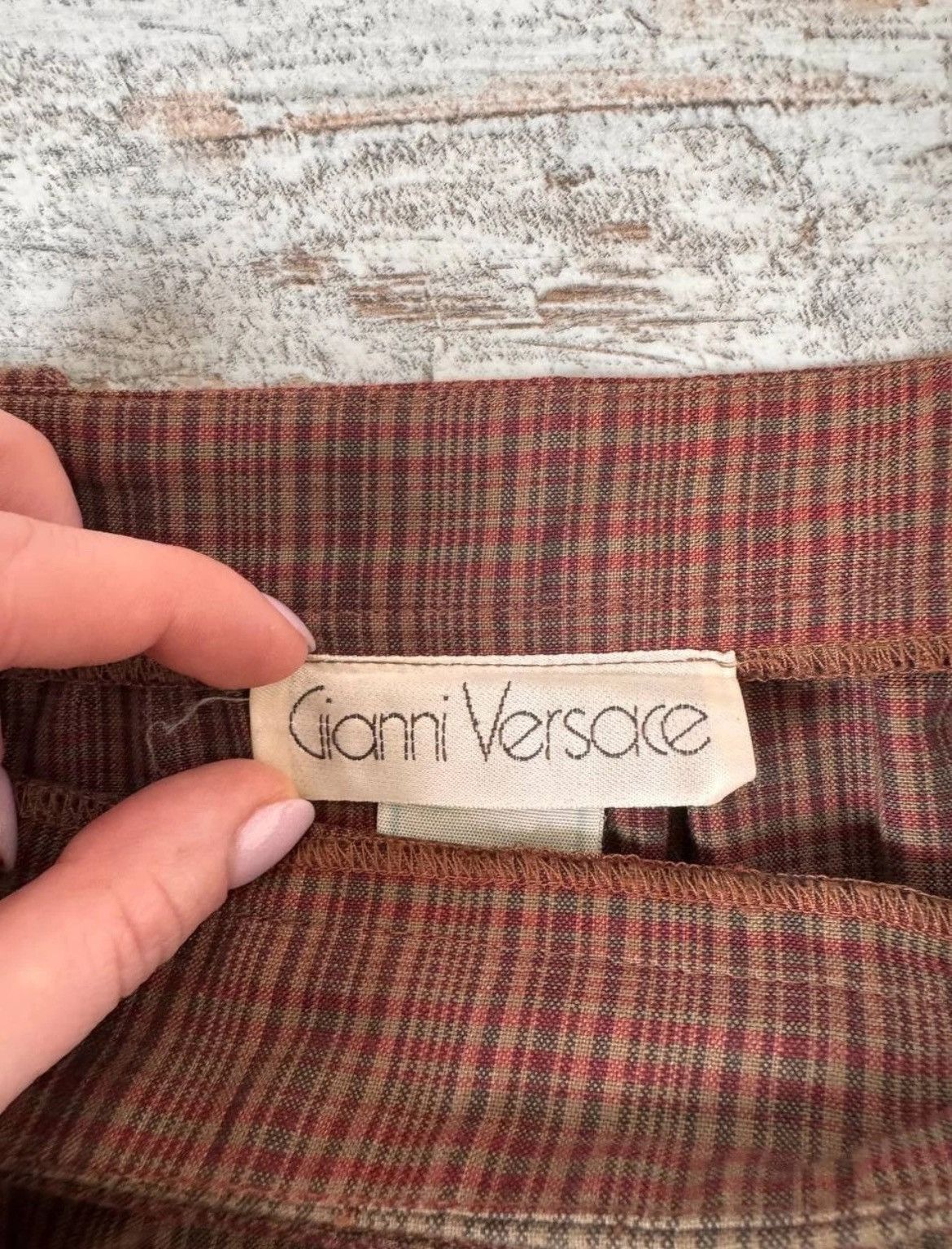 Versace Gianni Versace Plaid Wrap-Effect Pencil Skirt, Y2K Business Size 30" / US 8 / IT 44 - 4 Thumbnail