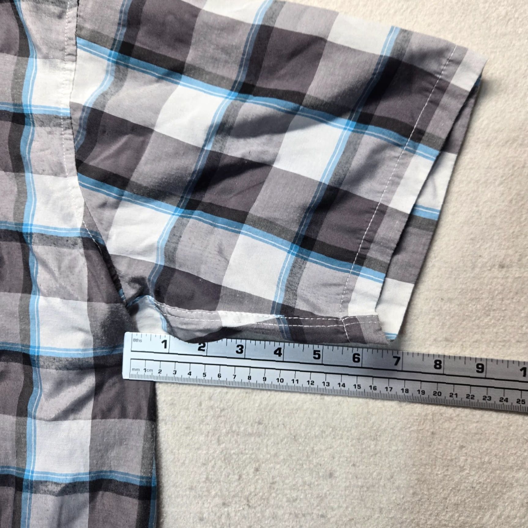 Vintage Swiss Cross Shirt Mens XL Gray Plaid Short Sleeve Button-Up Casual Size US 36 / EU 52 - 5 Thumbnail