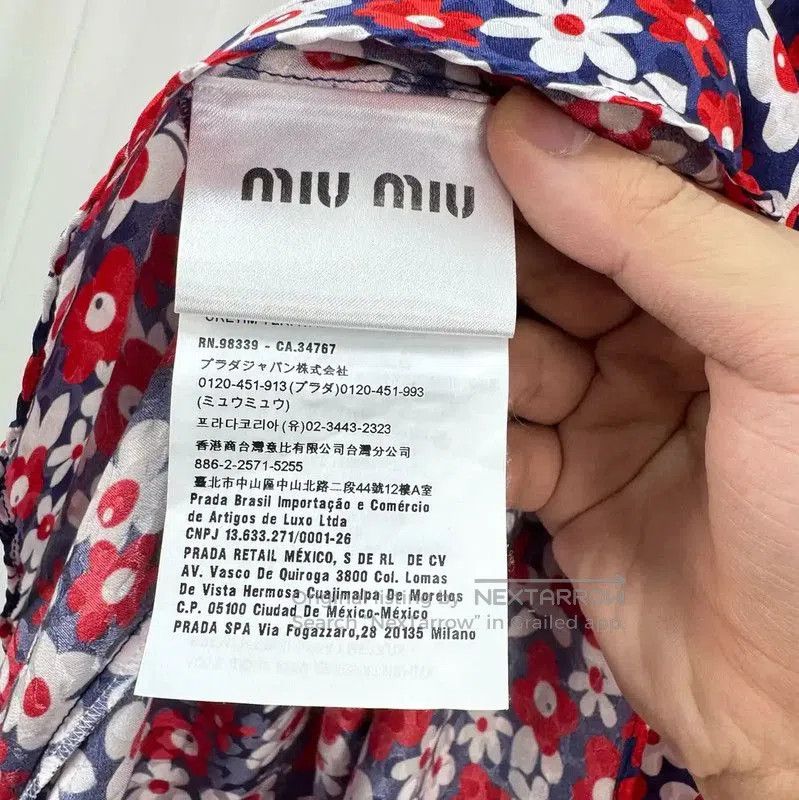 Miu Miu Miu Miu Floral Silk Blend Short Sleeve Dress . Size S / US 4 / IT 40 - 6 Thumbnail