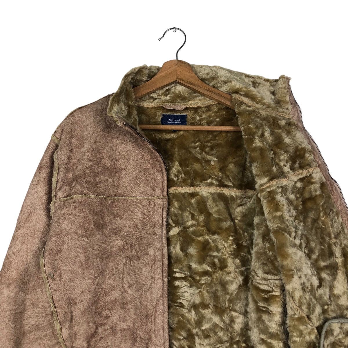 Japanese Brand 📌Vintage Leather Jacket Villand Mink Fur Shearling Blanket Size US L / EU 52-54 / 3 - 13 Thumbnail