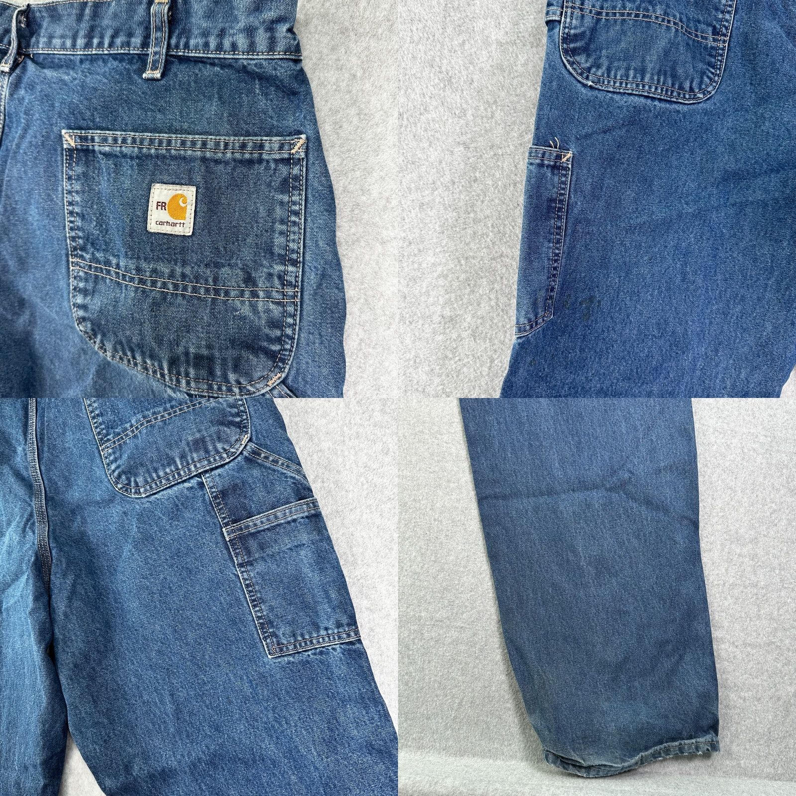 Carhartt Carhartt Jeans Blue Men's 38X34 Original Fit Denim Straight 5-Pocket Button Closure FR Distressed" Size US 38 / EU 54 - 9 Thumbnail