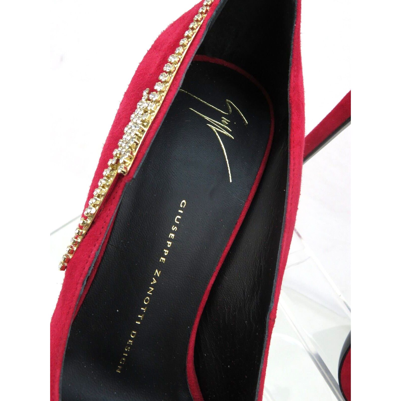 Giuseppe Zanotti SHARON 115 RED SUEDE CRYSTALS LIGHTNING PLATFORM PUMPS 39 Size US 9 / IT 39 - 10 Thumbnail