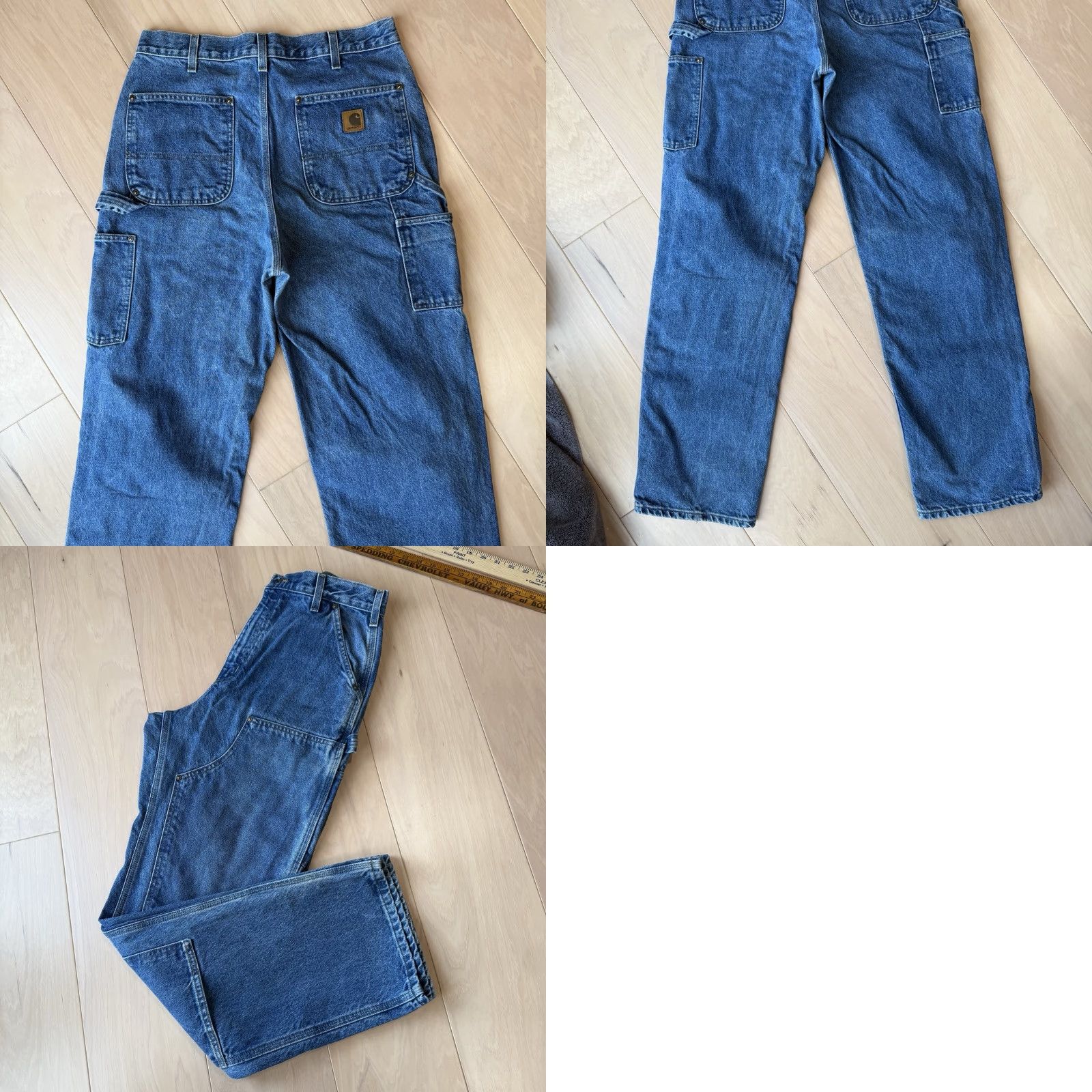 Carhartt VINTAGE Carhartt Double Knee Pants Blue Denim 31 Carhartt B17 Straight Leg Heavy Workwear 90s Mens Casual Workwear Pants Size US 31 - 8 Thumbnail