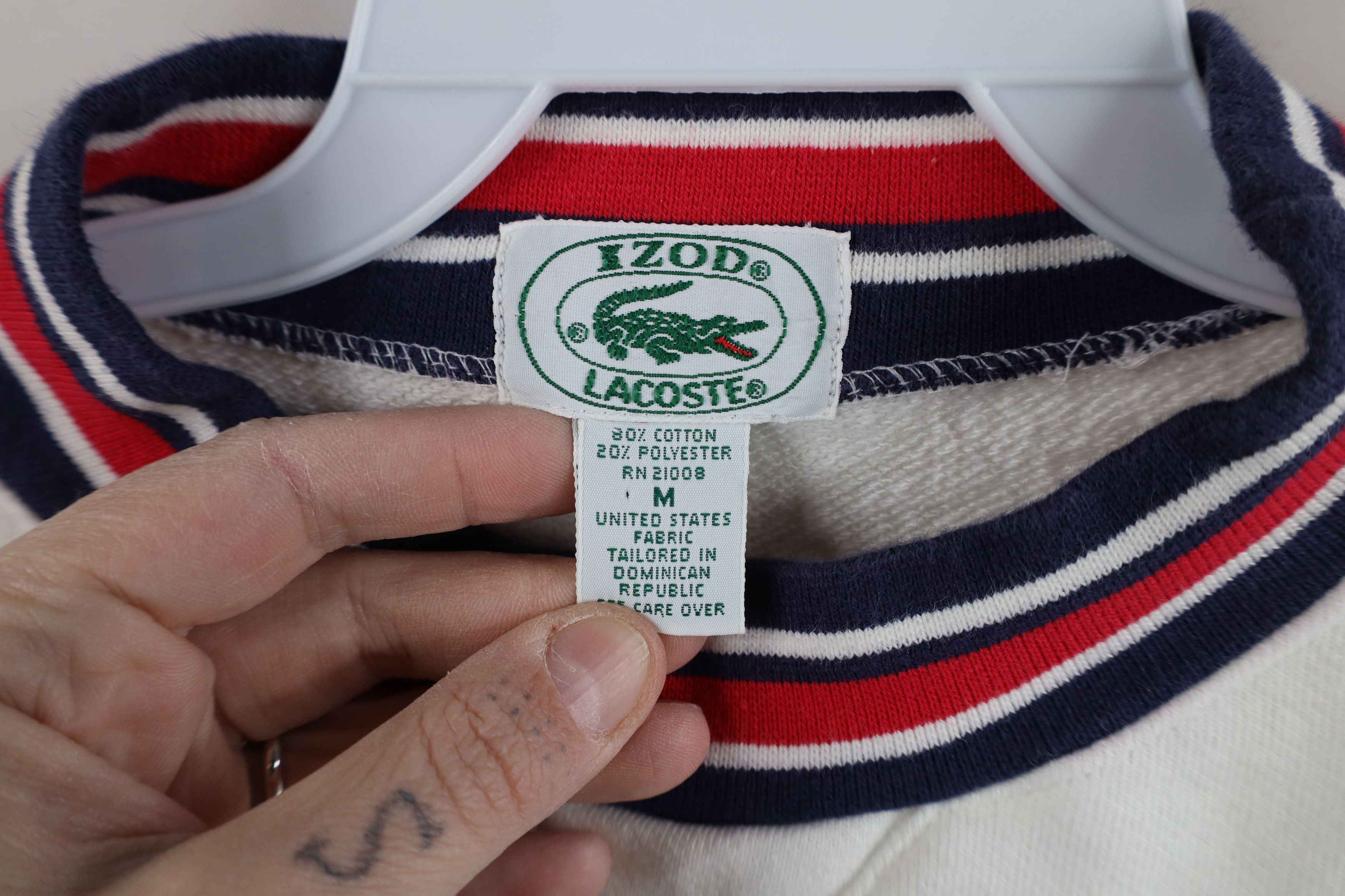 Lacoste × Vintage Vintage 80s Izod Lacoste Spell Croc Logo Sailing Sweatshirt Size US M / EU 48-50 / 2 - 11 Thumbnail