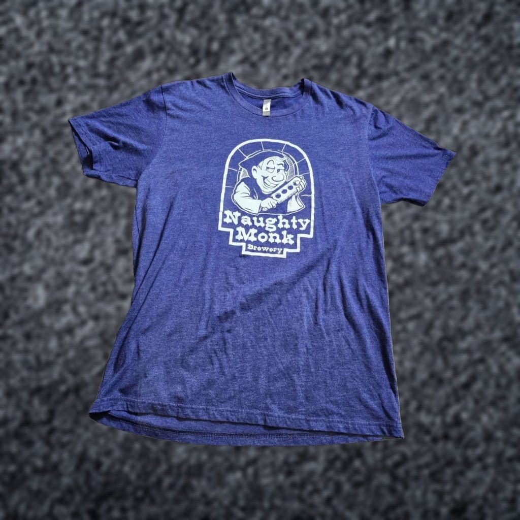 Next Level Next Level Mens Funny Brewery T Shirt Blue L Double Sided Naughty Monk Lakewood Ranch FL Mens Size US L / EU 52-54 / 3 - 1 Thumbnail