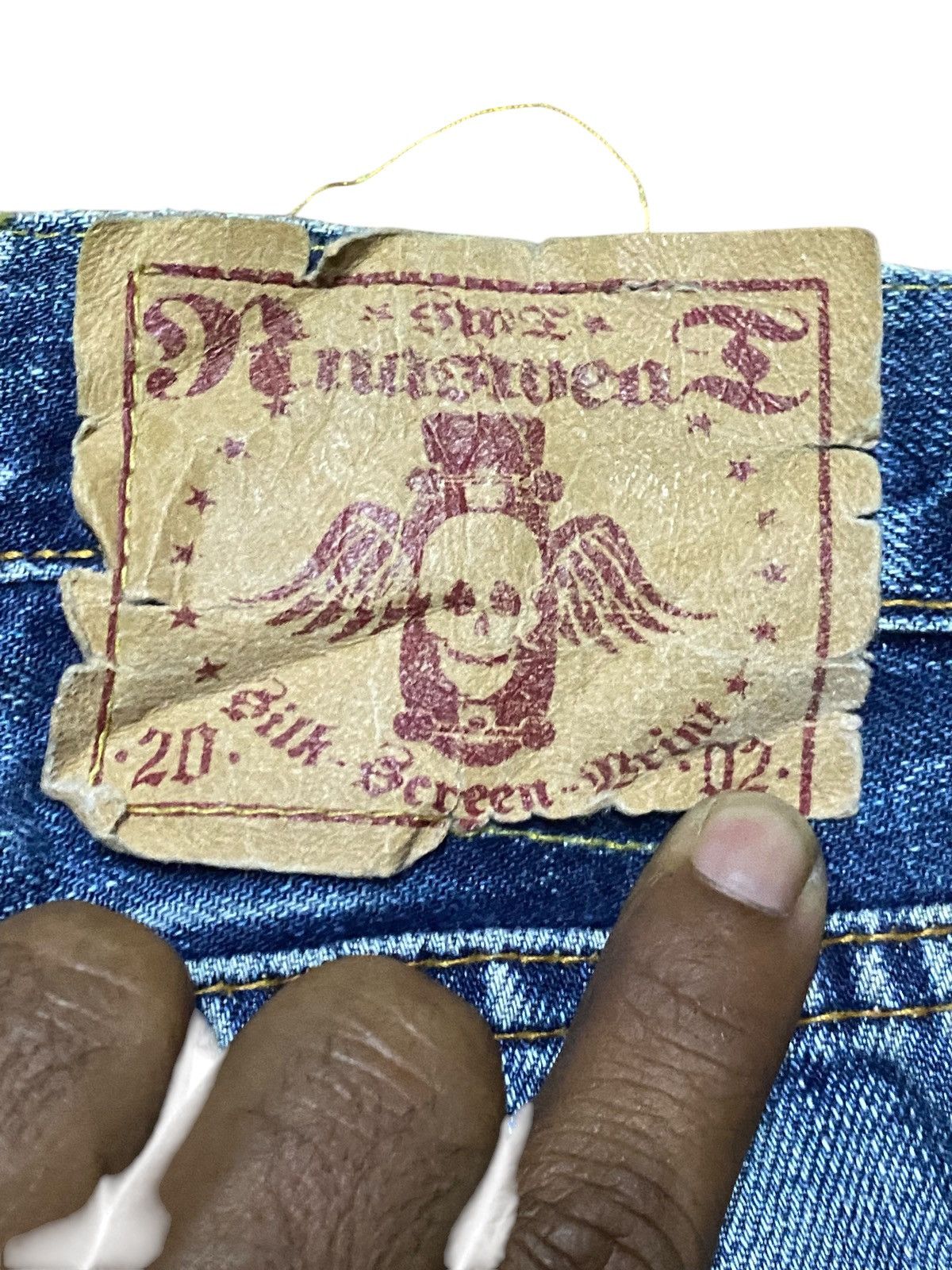 Neighborhood Vintage Japanese Brand Skull Ripped Jeans Size US 33 - 14 Thumbnail