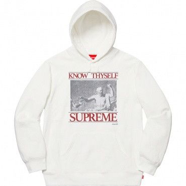 image of Supreme Know Thyself Hooded Sweatshirt White Medium, Men's