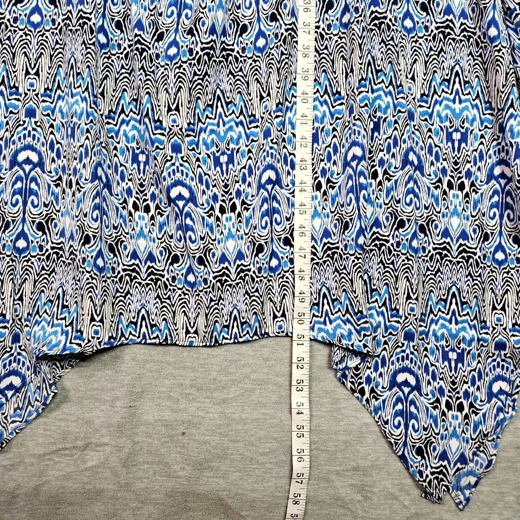 Vintage Gigi Parker Womens S Kaftan Dress Sleeveless Blue Distressed Ikat NWT Abstract Print FlowY Dress NWT Size S / US 4 / IT 40 - 6 Thumbnail