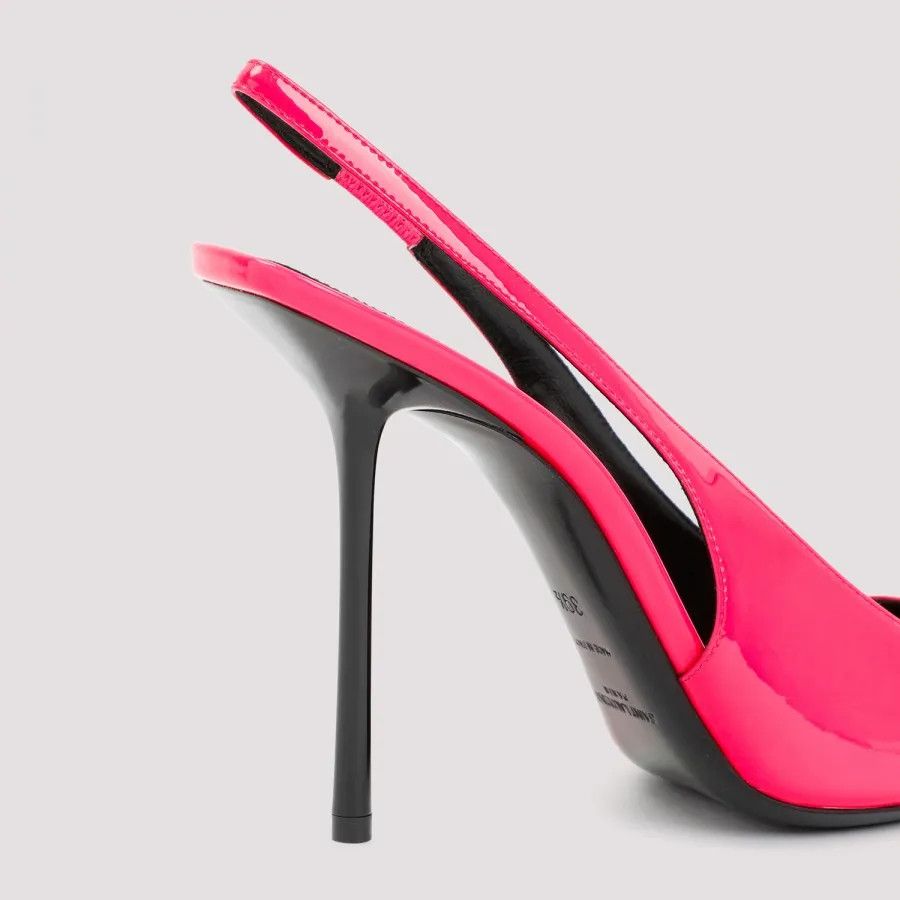 Saint Laurent Paris o1s1wg111024 Kiss Slingback Pumps In Patent Leather in Pink Size US 5 / IT 35 - 4 Thumbnail