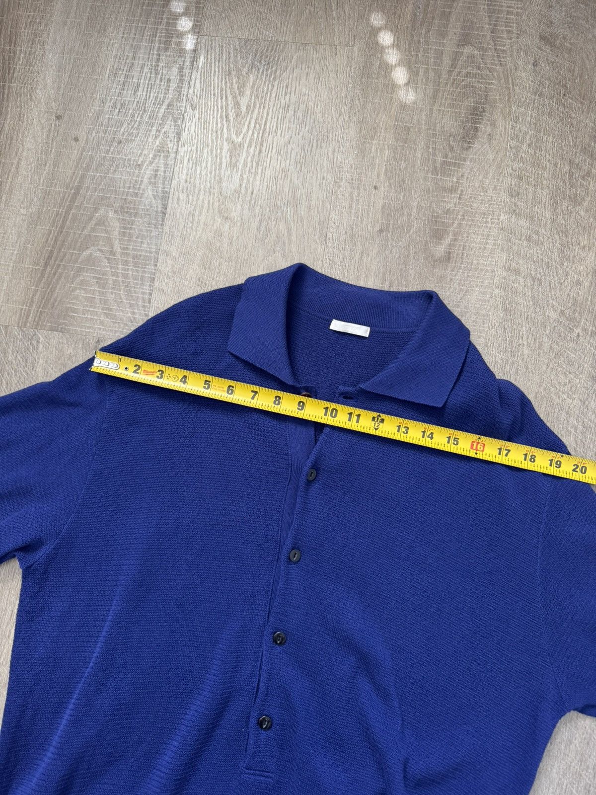 Ulterior ULTERIOR” TWISTED LOOSE MILANO RIB KNIT POLO ROYAL BLUE Size US M / EU 48-50 / 2 - 8 Thumbnail