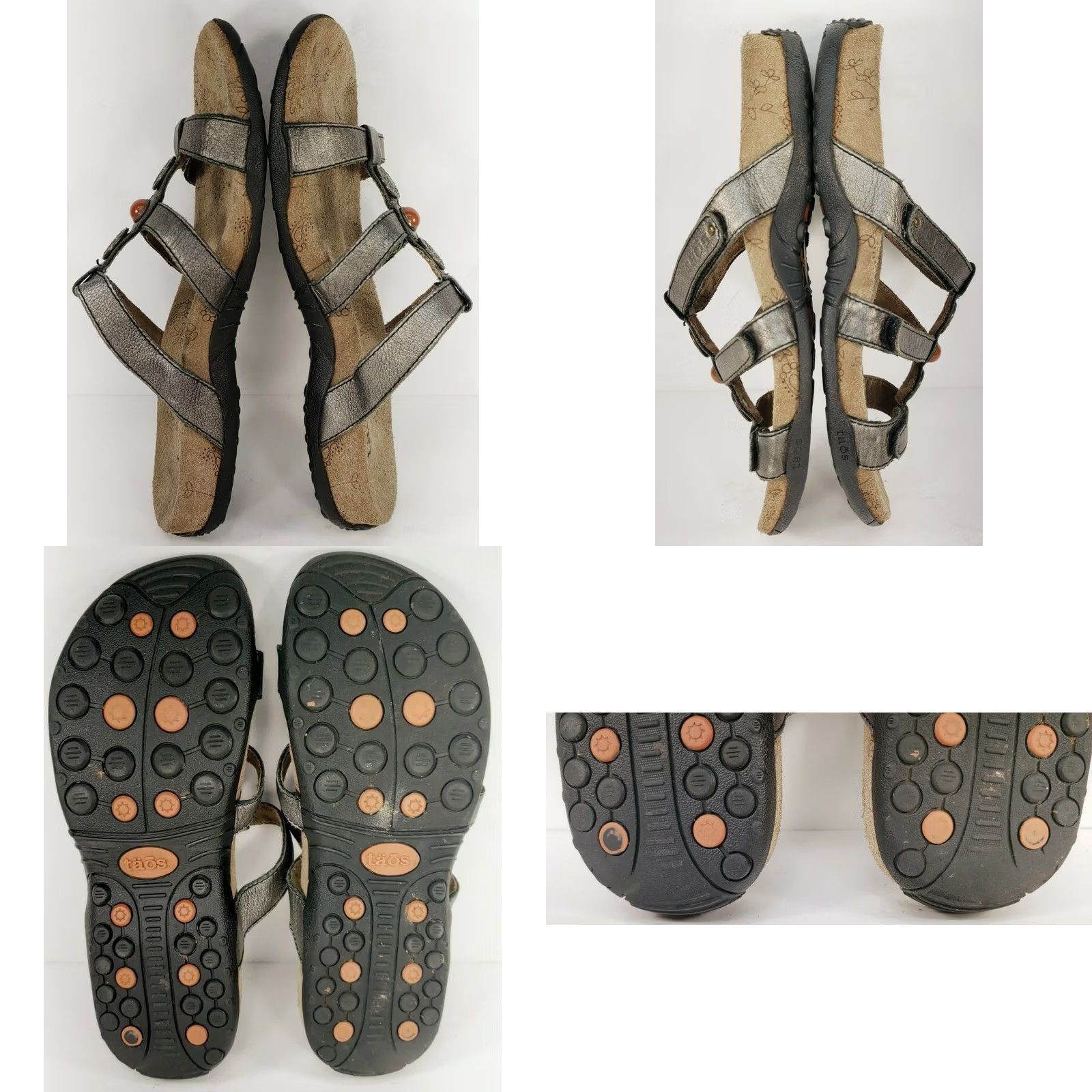 Taos Taos Treasure Women's Sandal Size 7M 37EU Bronze Medallions T-Strap Slide Sandal Size US 7 / IT 37 - 8 Thumbnail
