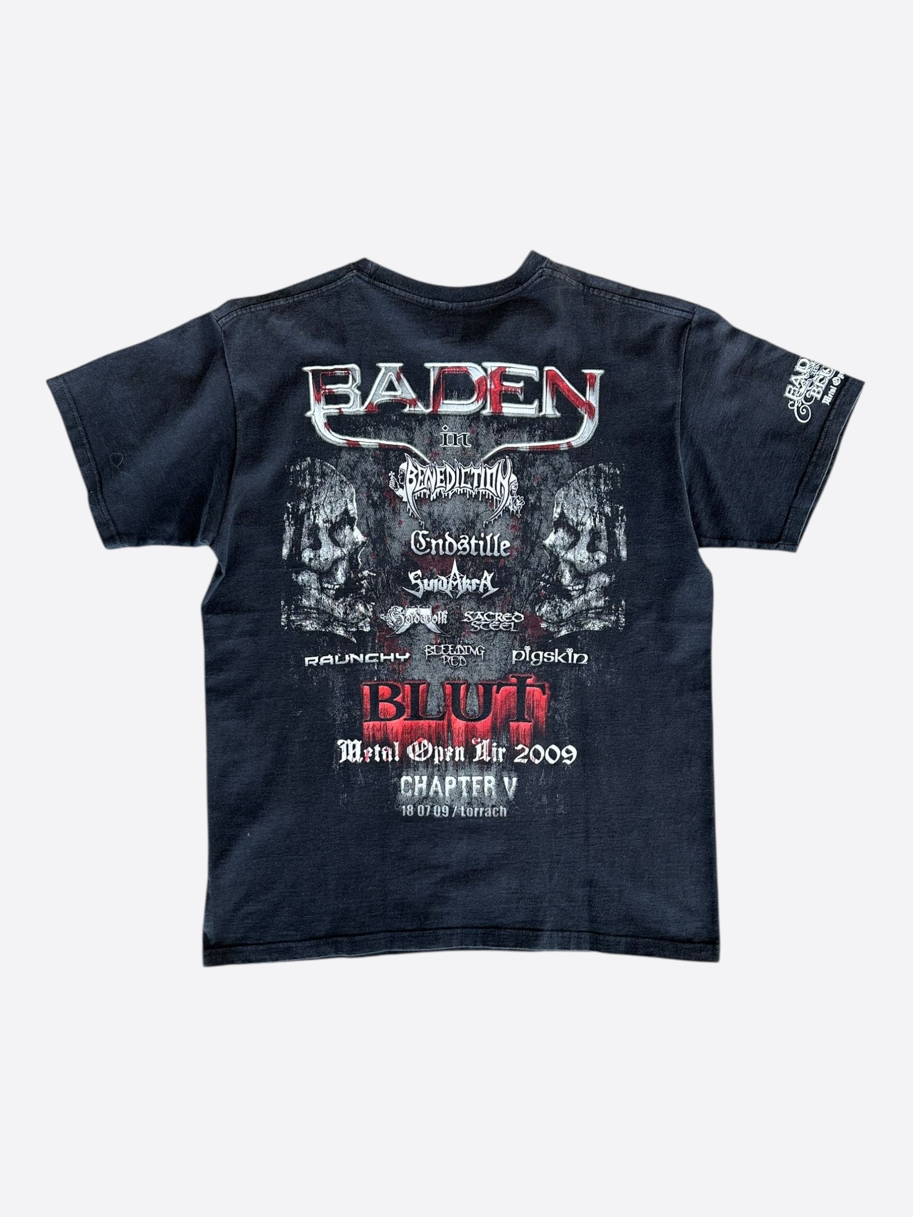 Vintage Vintage Black Baden In Blut Metal Open Air Concert T-Shirt Size US L / EU 52-54 / 3 - 2 Thumbnail